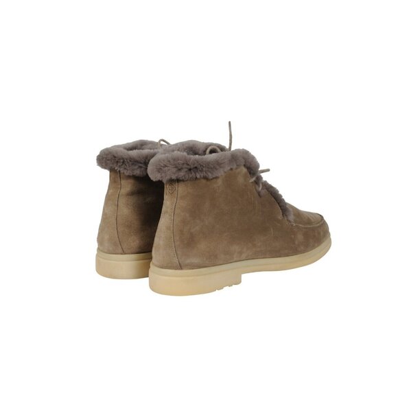 Loro Piana Mens Open Walks US11.5 EU44.5 Tan Suede Beaver Fur Chukkas Ankle Boot - Picture 7 of 12